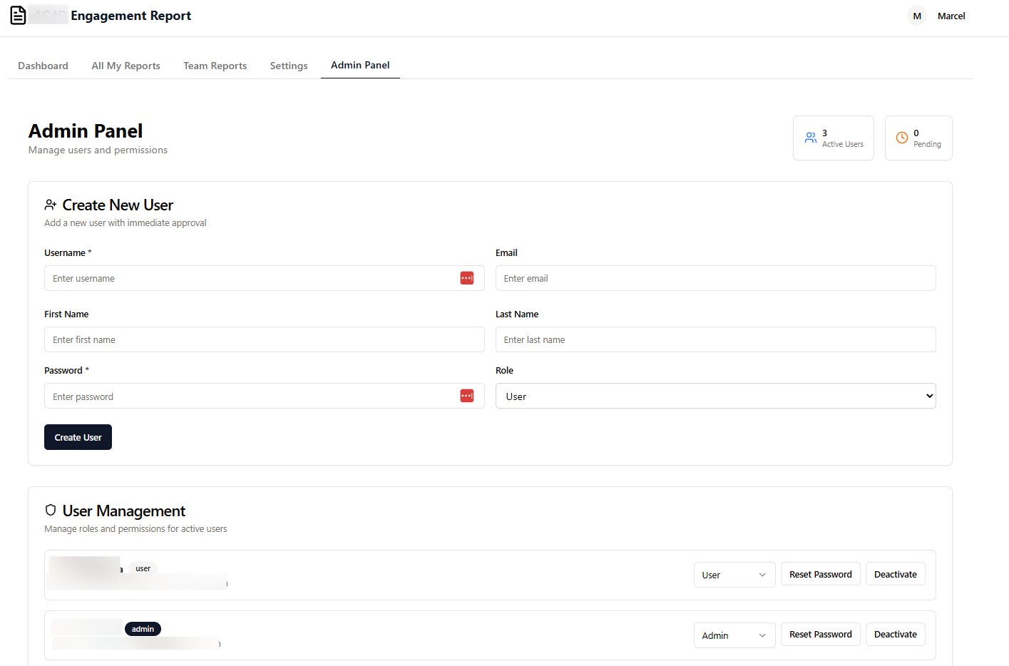 Admin User Management